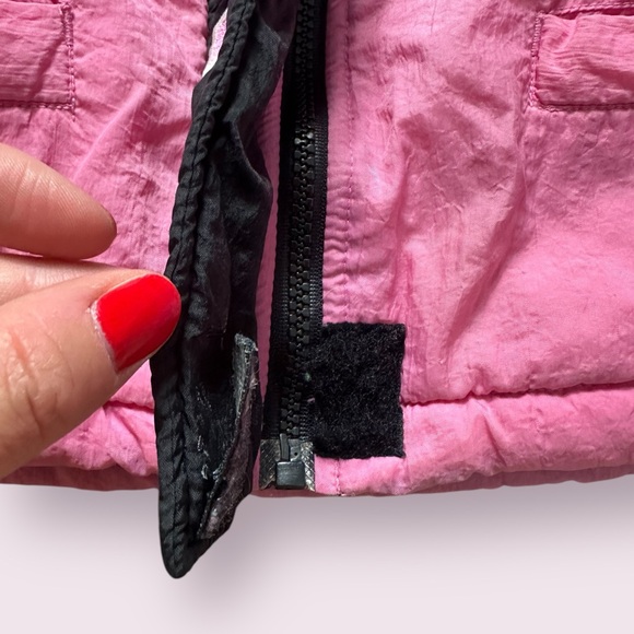 Vintage Black And Pink Girls Reebok Winter Coat With Hood No Size Tag - Picture 7 of 14